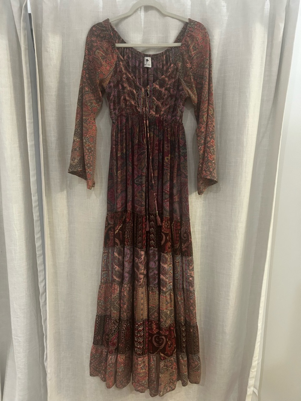 The Westside Bohemian Paisley Maxi Dress - Mixed Red & Brown